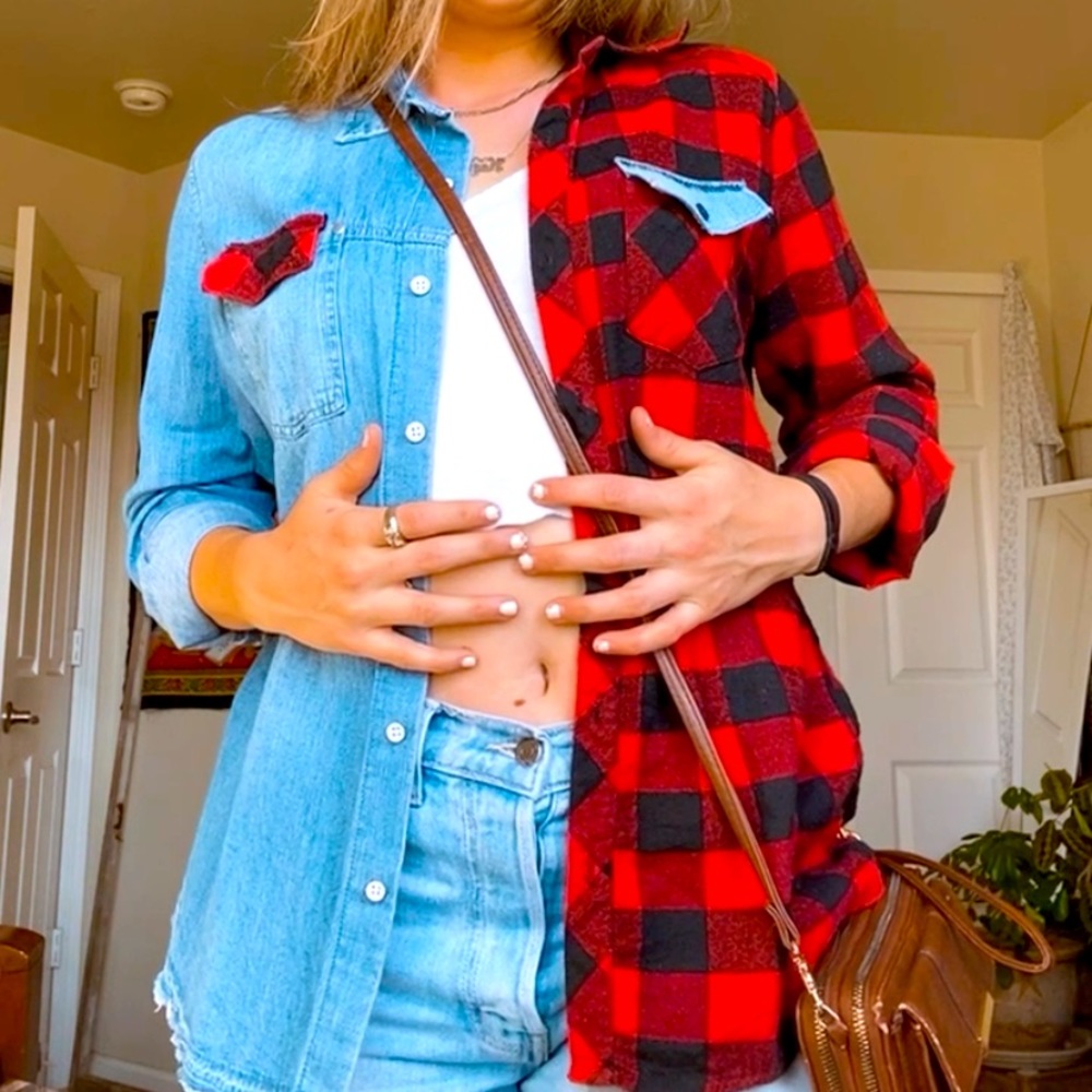 Hand stitched vintage flannel.